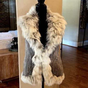 Jocelyn Rabbit and Fox Fur Vest
